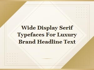 Wide Display Serif Typefaces for Luxury Brand Headlines